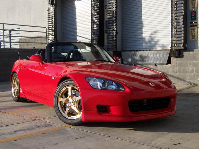 Red honda with gold rims #3